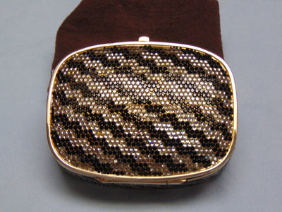 Vintage Judith Leiber Swarovski Crystal Minaudiere: Black & Silver Evening Bag