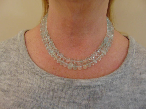 Aquamarine Necklace: 500 Carat Gemstone, Diamond Clasp, 14kt White Gold