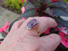Diamond Amethyst Ring: 14Kt Yellow Gold February Birthstone, Size 6 3/4