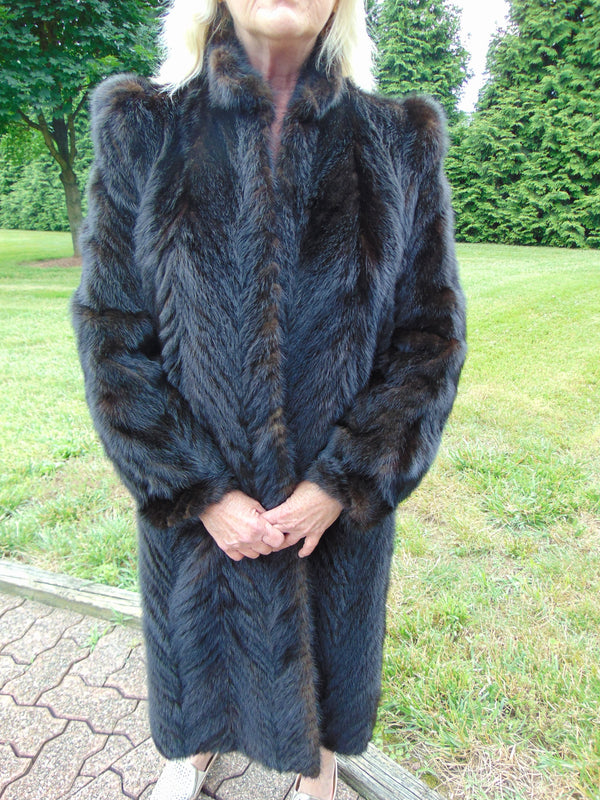 Vintage Black Mink Fur Coat: Full Length Estate Mink