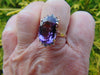 Diamond Amethyst Ring: 14Kt Yellow Gold February Birthstone, Size 6 3/4