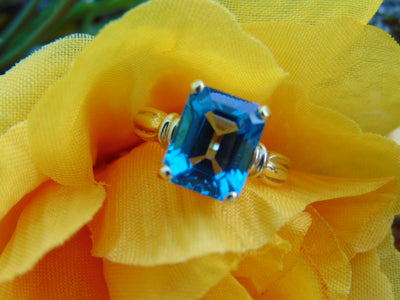 Blue Topaz Ring For Birthdays-Engagements-Weddings-Christmas Gifts-Promise Rings-Operas-Theater-Musicals-Western Dances-Gallery Shows-Church
