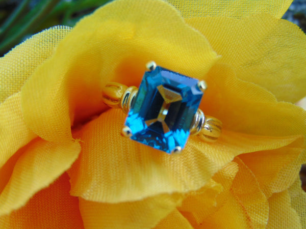 Blue Topaz Ring For Birthdays-Engagements-Weddings-Christmas Gifts-Promise Rings-Operas-Theater-Musicals-Western Dances-Gallery Shows-Church