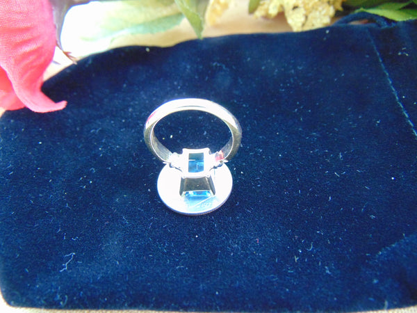Blue Topaz Ring For Birthdays-Engagements-Weddings-Christmas Gifts-Promise Rings-Operas-Theater-Musicals-Western Dances-Gallery Shows-Church
