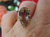 1950s Pear Smokey Quartz Ring: 14Kt Yellow Gold, Size 6