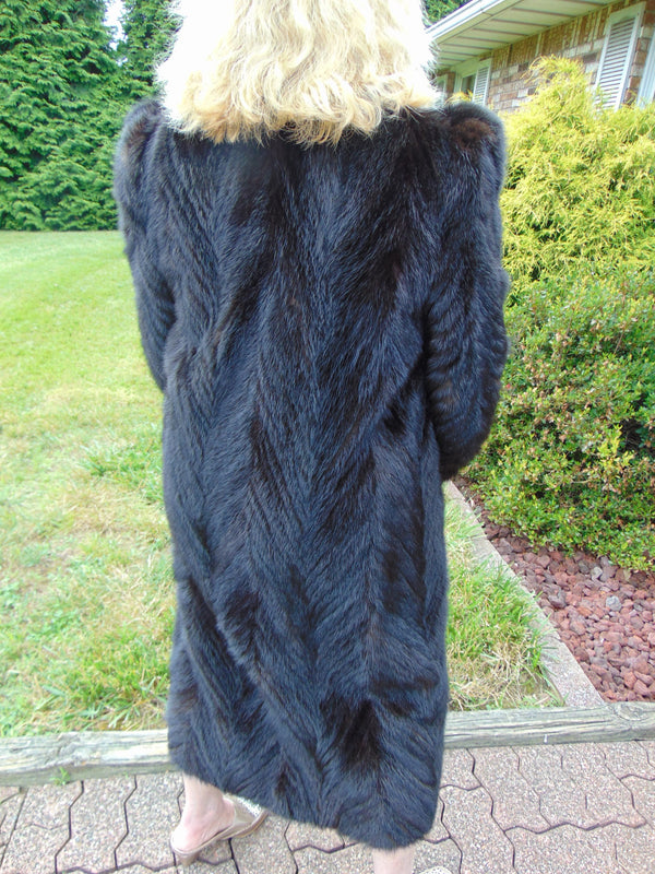 Vintage Black Mink Fur Coat: Full Length Estate Mink