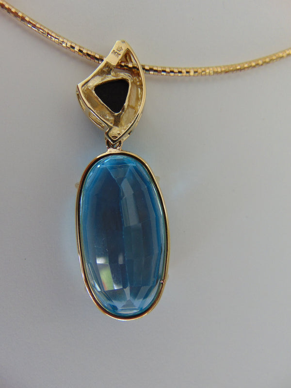 Blue Topaz Necklace For Operas-Theater-Showgirls-Gallery Openings-Derbies-Holidays-Chairty Balls-Ballroom Dances-Western Dances-Topaz Gifts