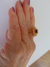 Garnet-Citrine & Diamond Ring For Birthstones-Engagement-Wedding-Cocktail Parties-Operas-Theater-Dinner Dances-Holidays-Cruises-Derbies-Gala
