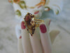 1950s Pear Smokey Quartz Ring: 14Kt Yellow Gold, Size 6