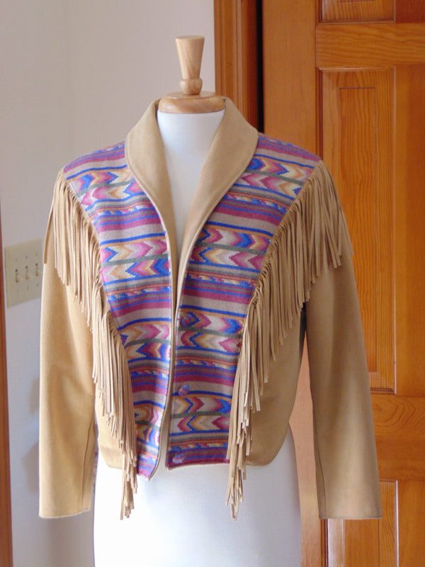 Lariat Fringe Leather Jacket For Rodeos-Horse Shows-Western Dances-Country Concerts-Equestrian Wear-Navajo Coat-Aztec Coat-Southwest Jacket