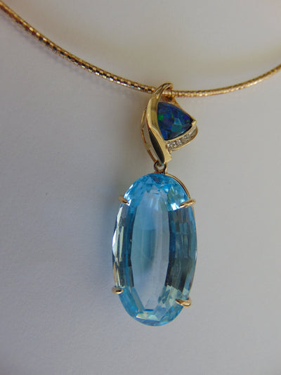 Blue Topaz Necklace For Operas-Theater-Showgirls-Gallery Openings-Derbies-Holidays-Chairty Balls-Ballroom Dances-Western Dances-Topaz Gifts
