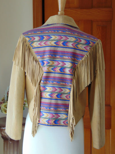 Lariat Fringe Leather Jacket For Rodeos-Horse Shows-Western Dances-Country Concerts-Equestrian Wear-Navajo Coat-Aztec Coat-Southwest Jacket