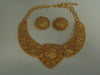 Vintage Jose Barrera Gold Choker and Clip-On Earring Set