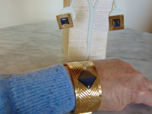 Hinged Cuff Bracelet, Pin, Earrings-Church-Weddings-Holidays-Cruises-Traveling-Musicals-Theater-Business Casual-Dinners-Luncheons-Art Shows