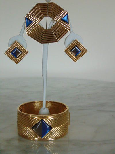 Hinged Cuff Bracelet, Pin, Earrings-Church-Weddings-Holidays-Cruises-Traveling-Musicals-Theater-Business Casual-Dinners-Luncheons-Art Shows