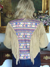Lariat Fringe Leather Jacket For Rodeos-Horse Shows-Western Dances-Country Concerts-Equestrian Wear-Navajo Coat-Aztec Coat-Southwest Jacket