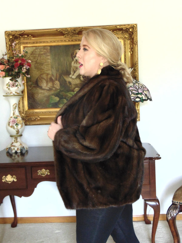 Lunaraine Brown Mink Jacket: Pre-Owned Luxury Coat