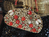 Edidi Red Gemstone Crystal Beaded Purse: Wendy Lau Design