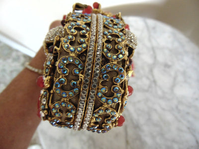 Edidi Red Gemstone Crystal Beaded Purse: Wendy Lau Design