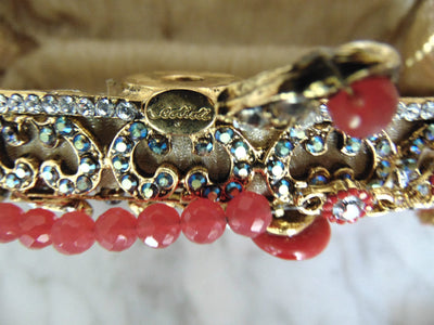 Edidi Red Gemstone Crystal Beaded Purse: Wendy Lau Design