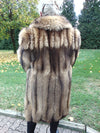 Vintage Racoon Fox Fur Stroller Coat - Copper Brown Tones
