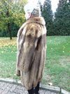 Vintage Racoon Fox Fur Stroller Coat - Copper Brown Tones