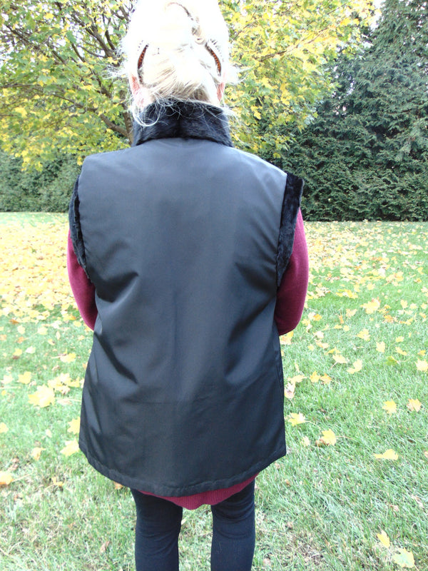 Reversible Black Mink Fur Vest - Ladies Luxury Outerwear