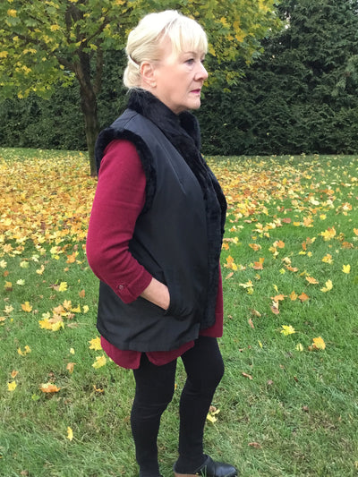 Reversible Black Mink Fur Vest - Ladies Luxury Outerwear