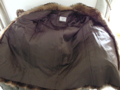 Vintage Racoon Fox Fur Stroller Coat - Copper Brown Tones