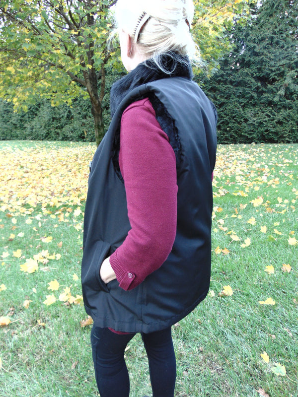 Reversible Black Mink Fur Vest - Ladies Luxury Outerwear