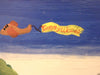 Timmy Woods Beach Cabana Cat Purse: Hand-Carved Acacia Wood, Signed 1998
