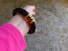 Elizabeth Taylor Zebra Stripe Bracelet: Rhinestone & Gold Accents