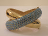 Vintage Joan Boyce Gold Cuff Bracelet: Blue Stone Bangle