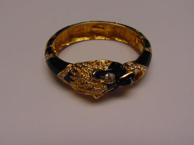 Giorgio Black Panther Bracelet: 90s Crystal Accent Cuff