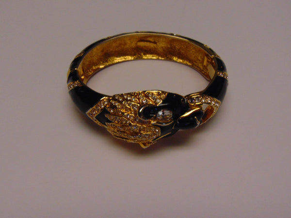 Giorgio Black Panther Bracelet: 90s Crystal Accent Cuff