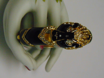 Giorgio Black Panther Bracelet: 90s Crystal Accent Cuff