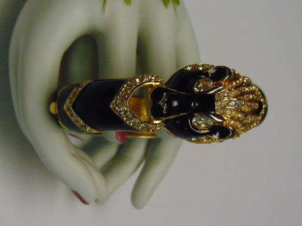Giorgio Black Panther Bracelet: 90s Crystal Accent Cuff