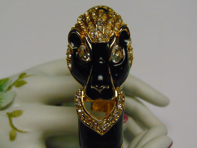 Giorgio Black Panther Bracelet: 90s Crystal Accent Cuff