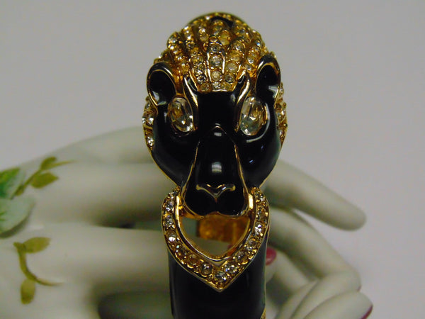 Giorgio Black Panther Bracelet: 90s Crystal Accent Cuff