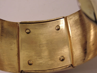 S.M.Kent 1977 Kent Collection Faux Ivory Center On This Gold Tone Cuff Bracelet
