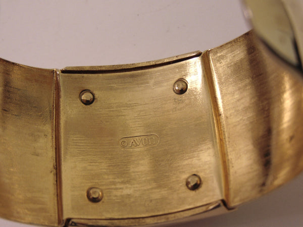 S.M.Kent 1977 Kent Collection Faux Ivory Center On This Gold Tone Cuff Bracelet