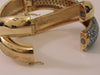 Vintage Joan Boyce Gold Cuff Bracelet: Blue Stone Bangle