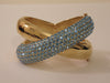 Vintage Joan Boyce Gold Cuff Bracelet: Blue Stone Bangle