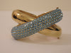Vintage Joan Boyce Gold Cuff Bracelet: Blue Stone Bangle