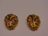 Jose Barrera Quartz Necklace Earring Set: Gold Scroll Clip Ons