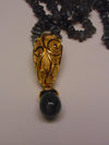 Jose Barrera Quartz Necklace Earring Set: Gold Scroll Clip Ons