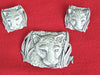 Vintage JJ Pewter Leopard Brooch and Earrings Set