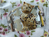 Vintage Crystal Kitty Cat Cuff Bracelet - 1990s Silver Tone