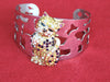 Vintage Crystal Kitty Cat Cuff Bracelet - 1990s Silver Tone