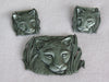 Vintage JJ Pewter Leopard Brooch and Earrings Set